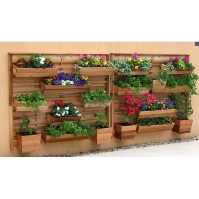 GRO Products Vertical GRO Wall System with 9 Planter Boxes   